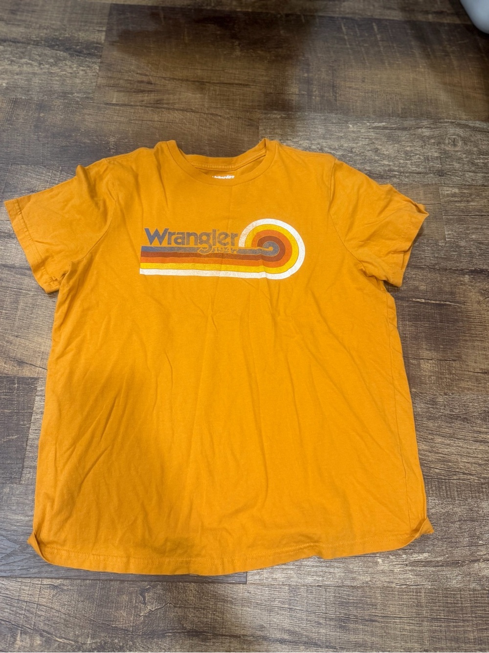 Wrangler women’s Orange Graphic Stripe Tee